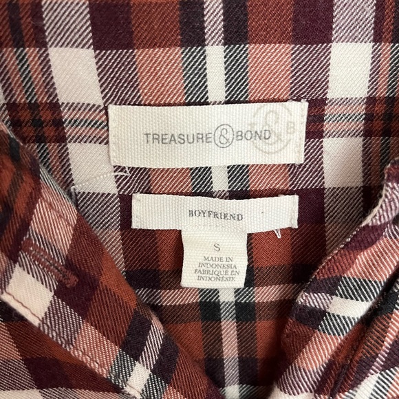 Treasure & Bond button down plaid long sleeve top - Picture 4 of 5